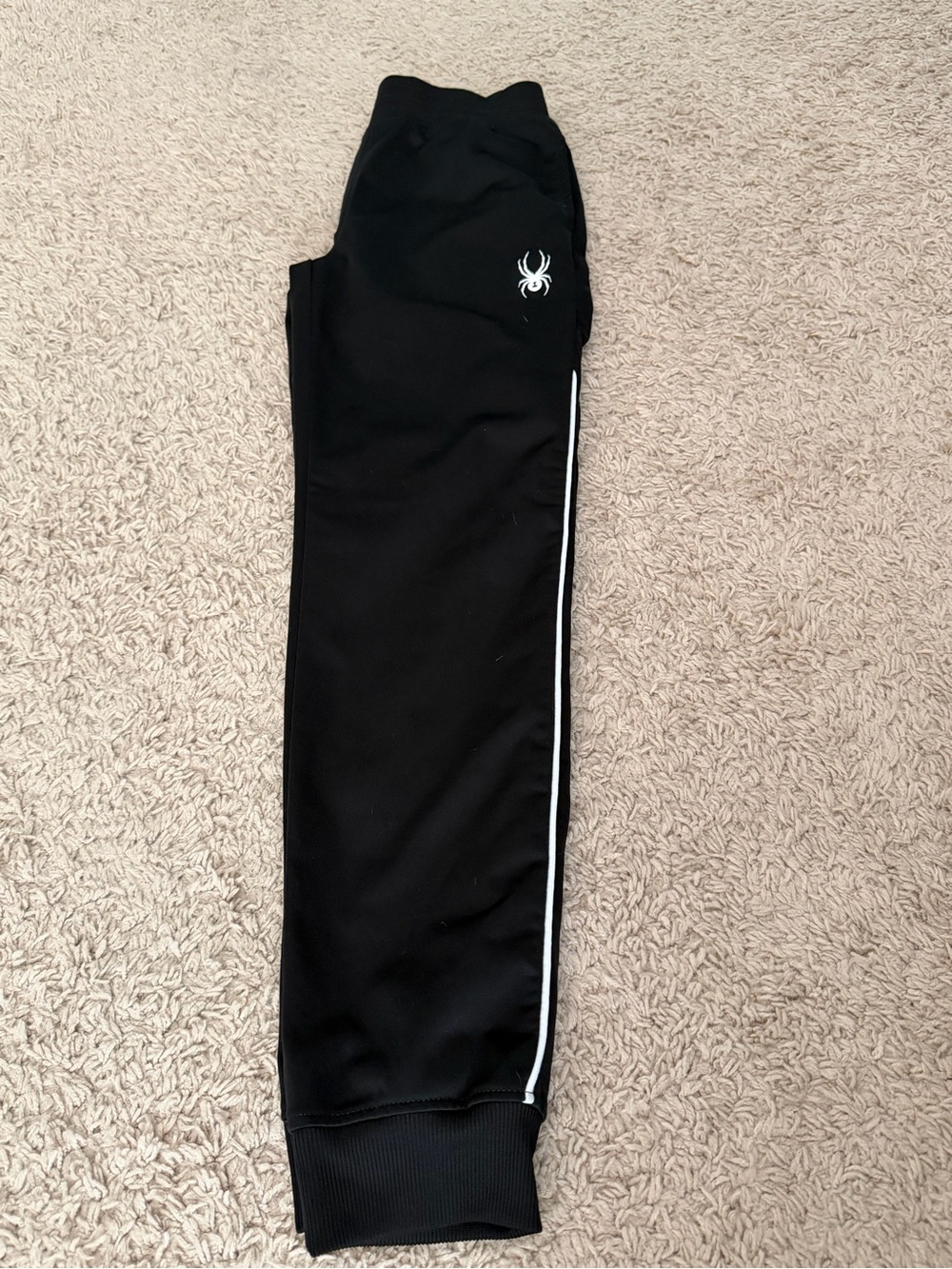 Spyder Black Joggers with White Side Stripe - Kids